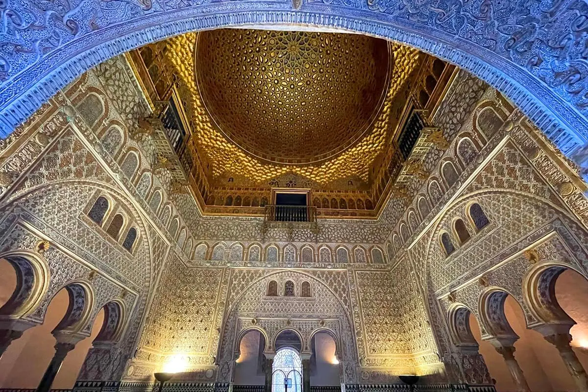 Royal Alcazar in Seville - stunning architecture of palace interior