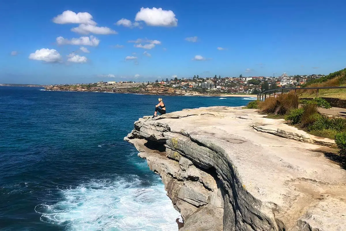 Scenery from the coastal walk between Bondi and Bronte beaches in Sydney Australia