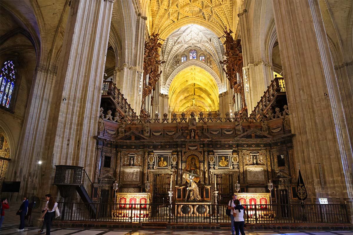 Seville Cathedral altar and Gothic interior