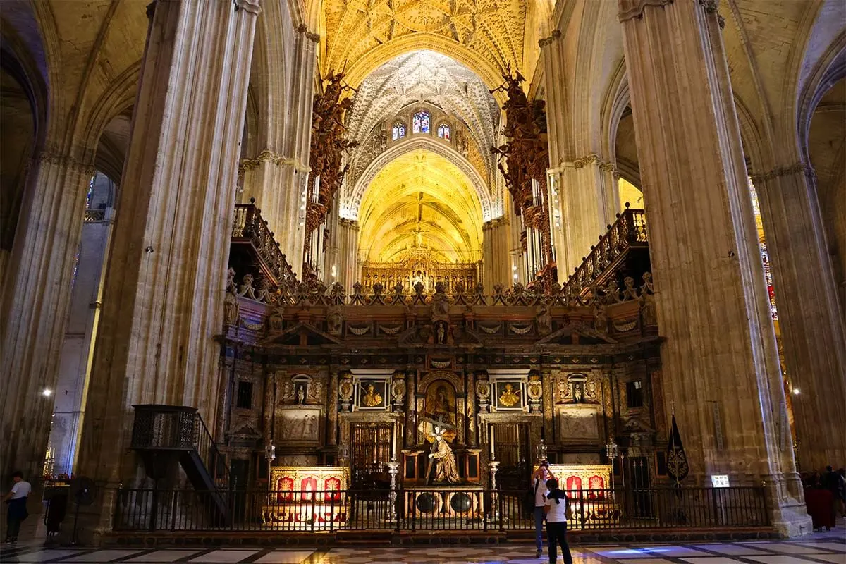 Seville Cathedral interior - the main altar Capilla Mayor