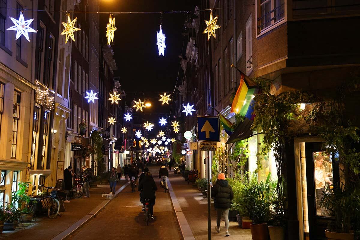 Christmas Lights on the Nine Streets in Amsterdam