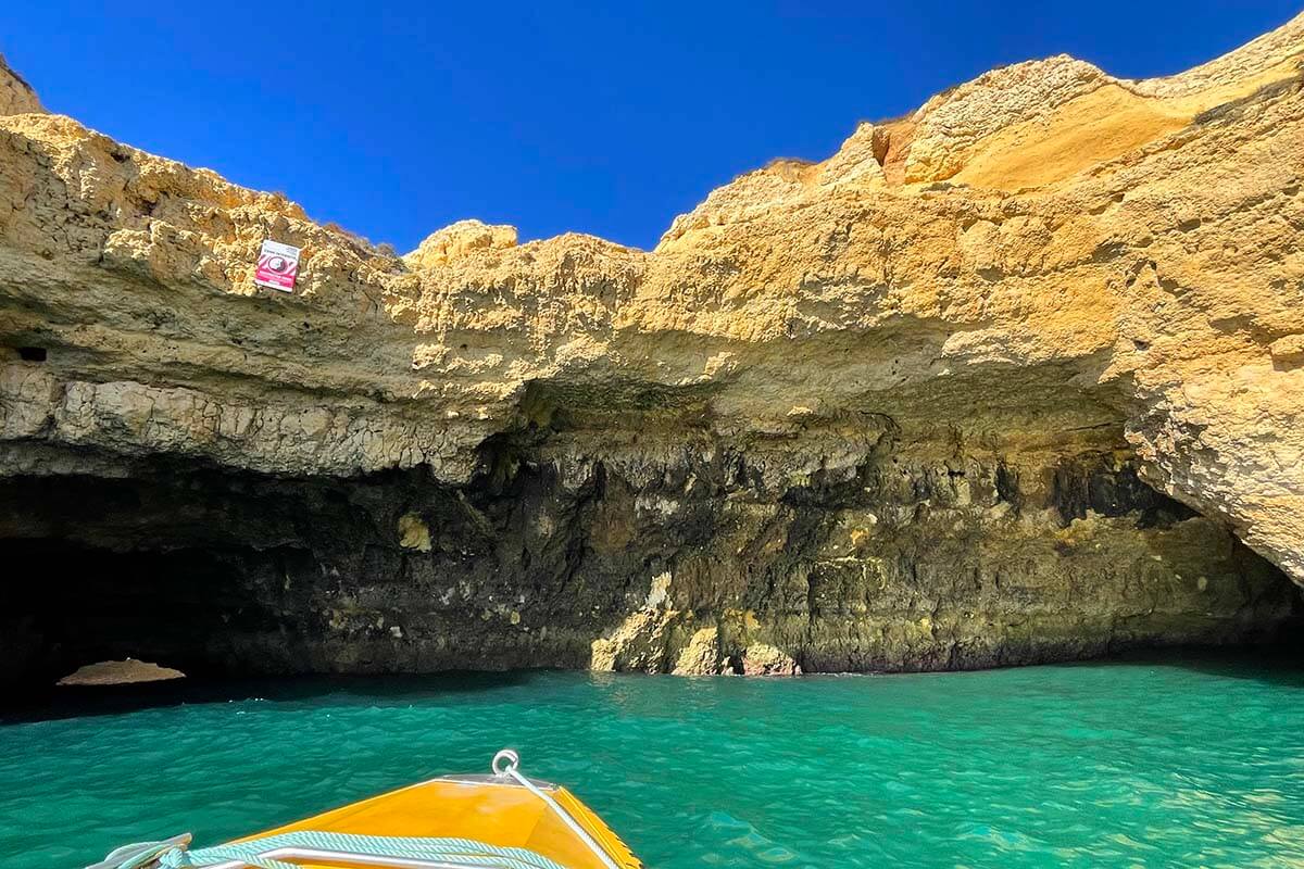 Sea caves along Algarve coast