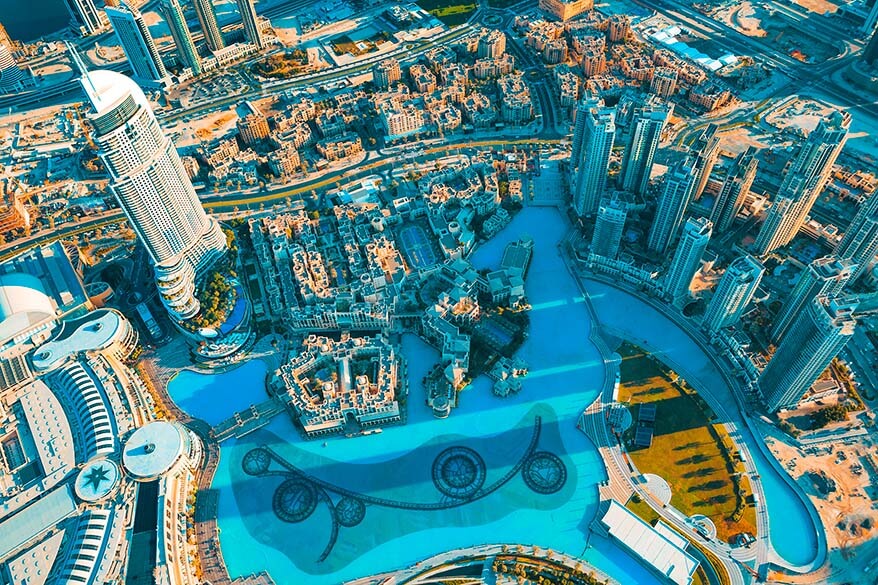 Aerial view from Burj Khalifa - best excursion in Dubai