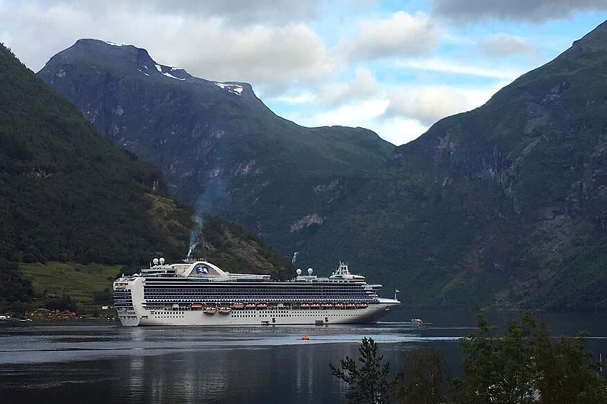 Cruise ship at Geirangerfjord Norway