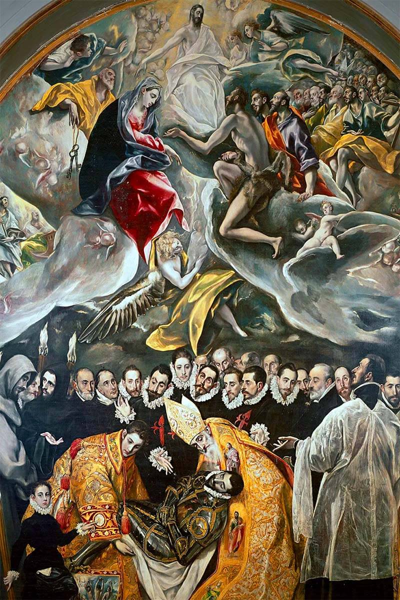 El Greco painting The Burial of the Count of Orgaz at the Church of Santo Tomé in Toledo Spain