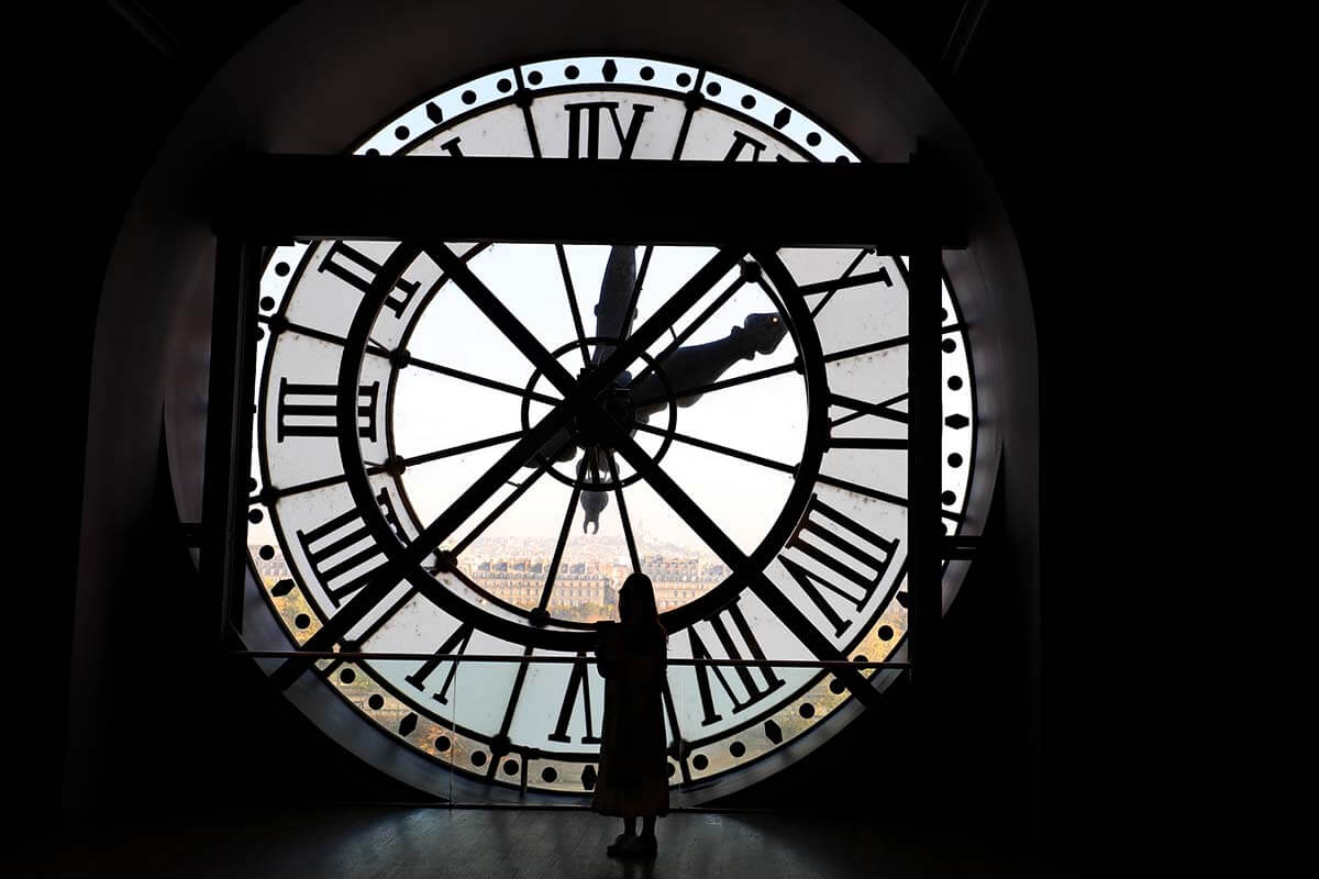 Large clock at d'Orsay Museum in Paris
