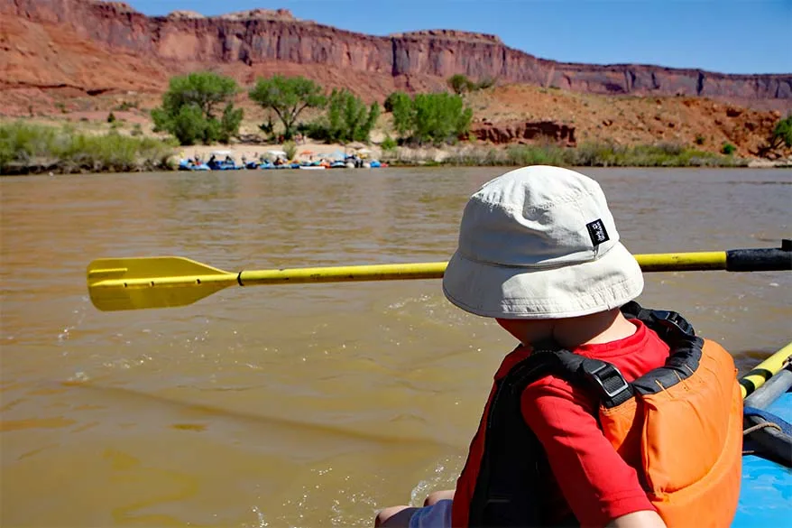Moab rafting tour with kids