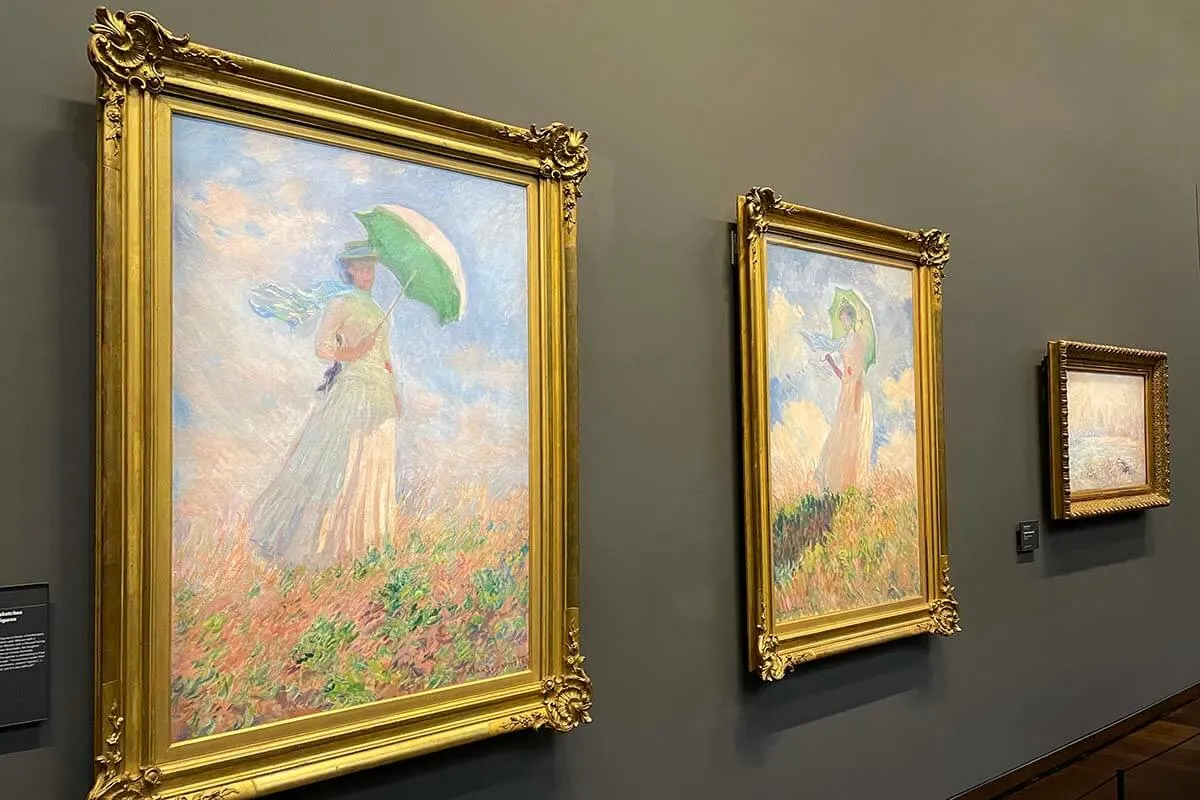 Woman with Parasol paintings by Claude Monet at Museum D'Orsay in Paris