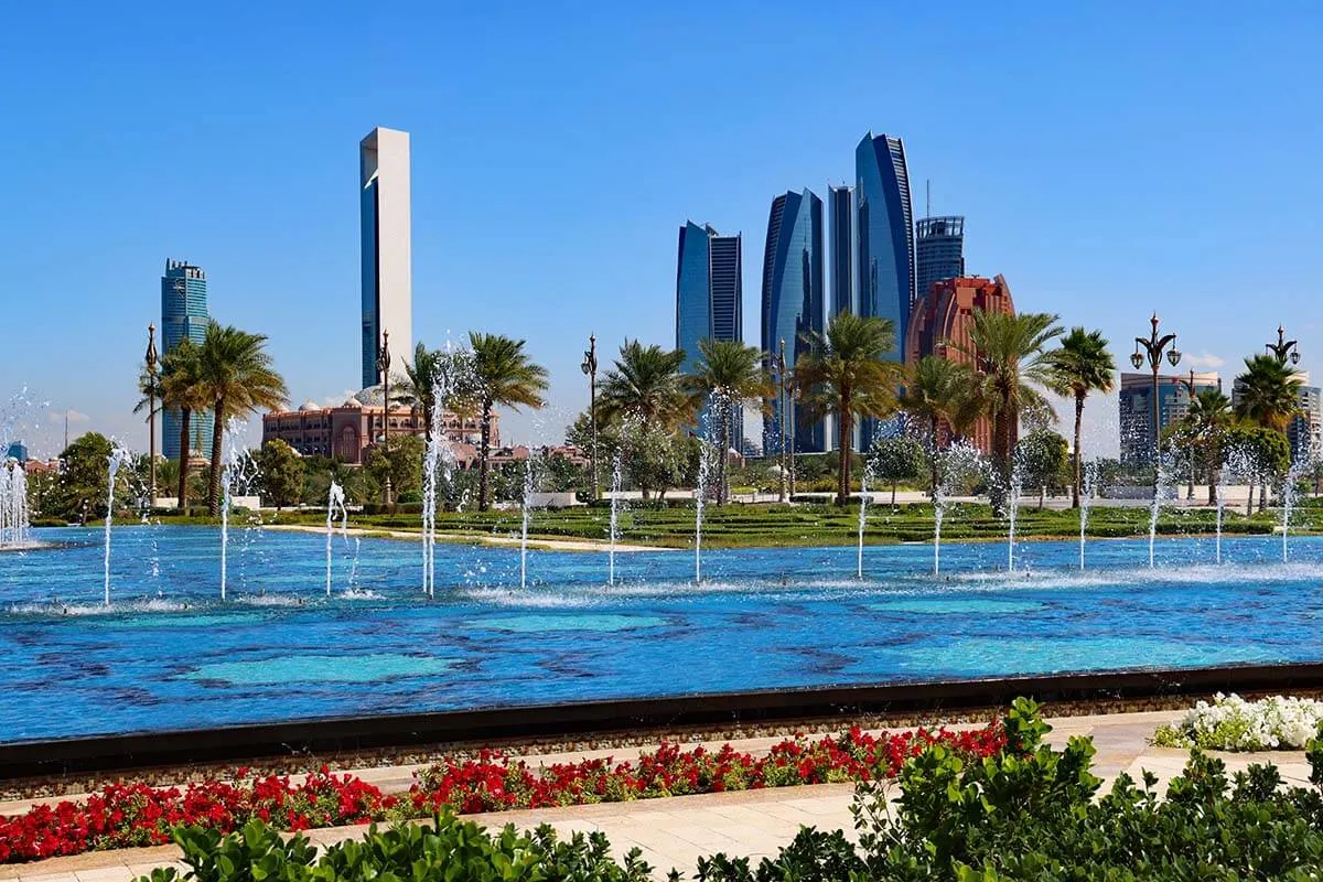 Abu Dhabi city skyline and Etihad Towers skyscrapers