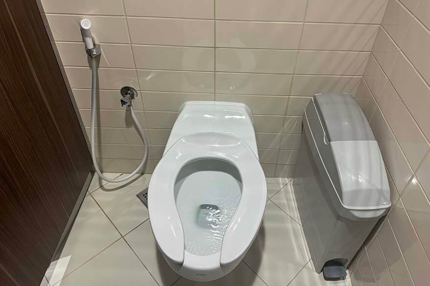 Dubai toilet with a water hose