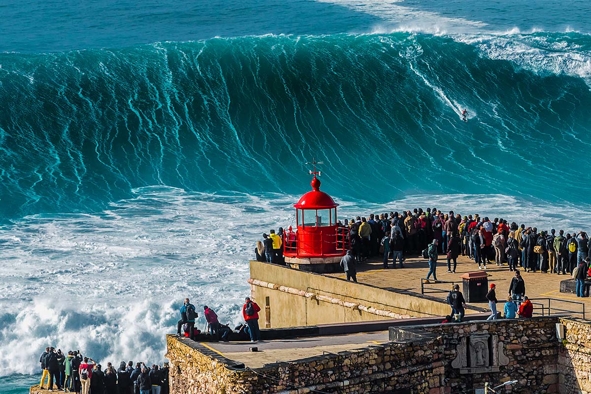 Giant waves in Nazare Portugal