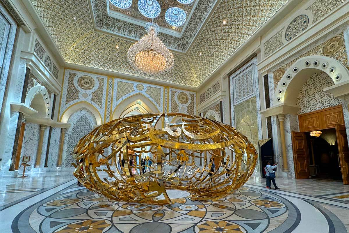 Qasr Al Watan Royal Palace of UAE - Abu Dhabi tour from Dubai