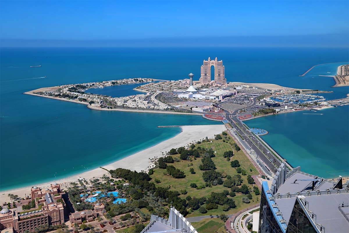 View from Etihad Towers Observation Deck - Abu Dhabi day trip from Dubai