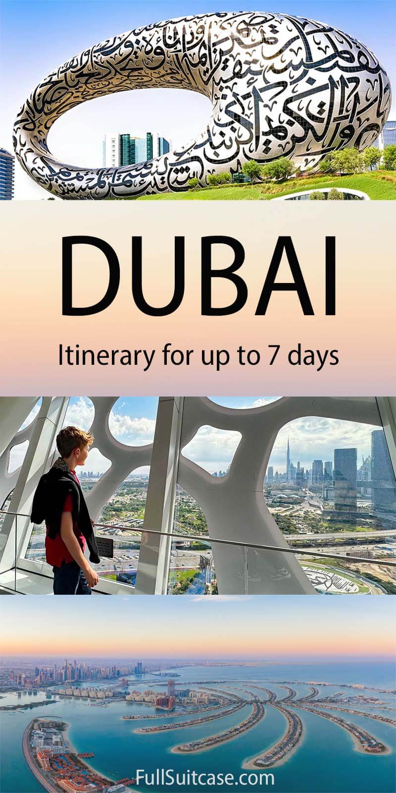 Dubai UAE itinerary for 7 days