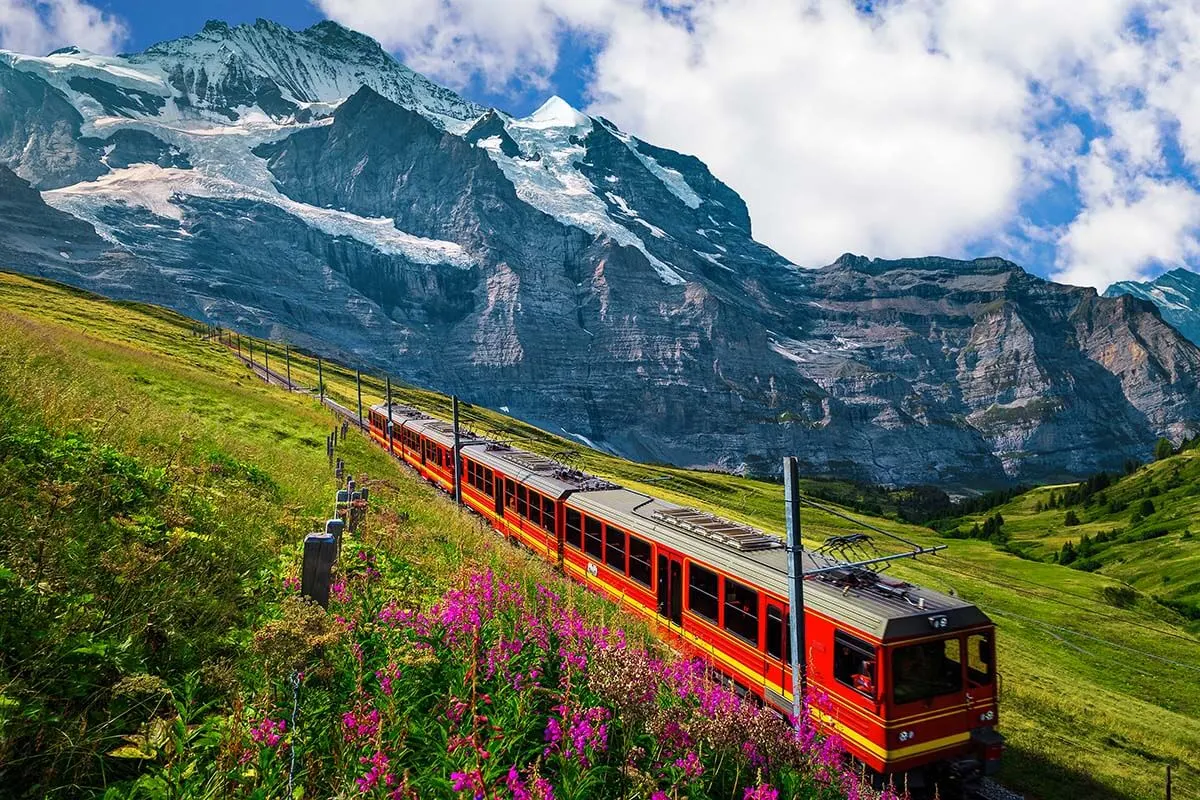 Jungfraujoch train in the Swiss Alps - Switzerland travel itinerary