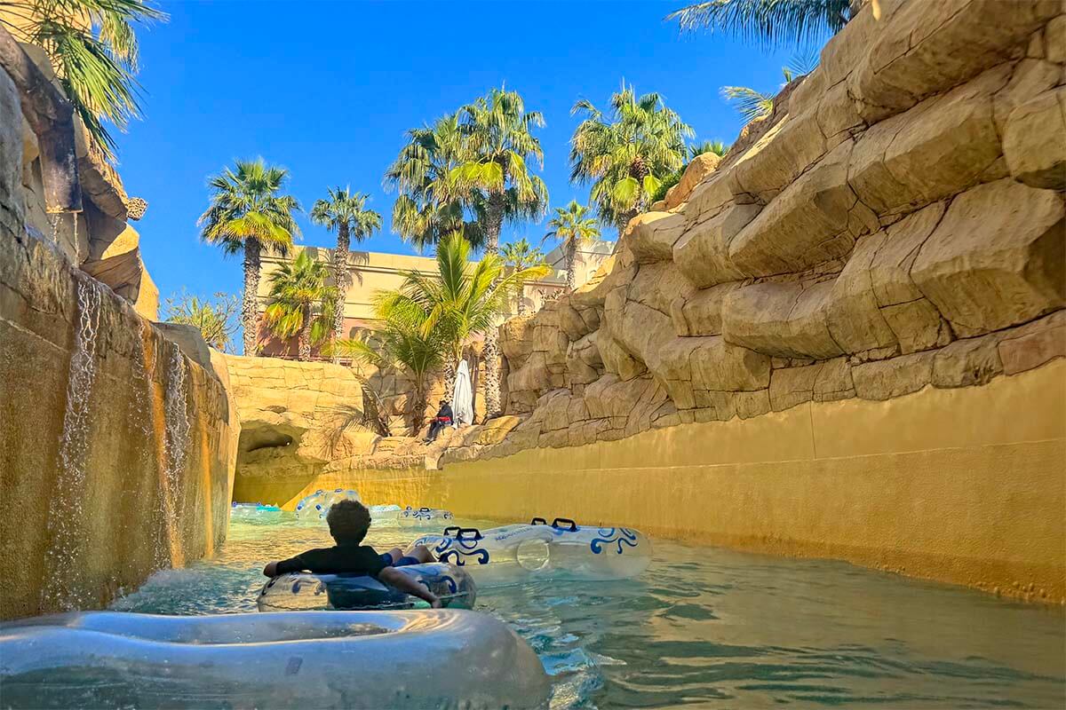 Lazy River at Atlantis Aquaventure water park - Dubai trip itinerary