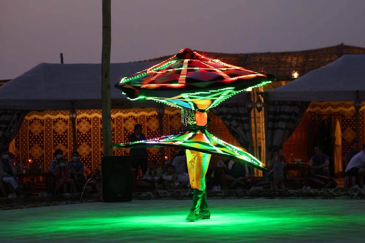 Tanoura dance in Dubai desert camp