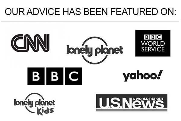 Full Suitcase media features (CNN, BBC, Lonely Planet, BBC World Service Radio, US News & World Report, Lonely Planet Kids, Yahoo)