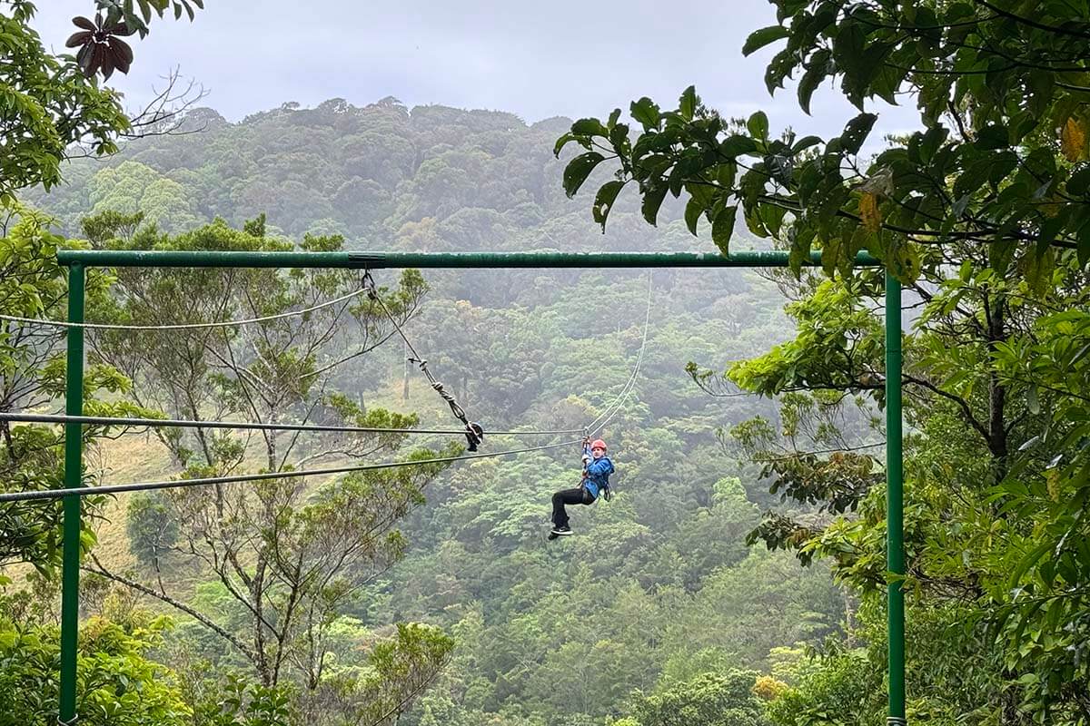 Zip lining at 100% Aventura - best things to do in Monteverde