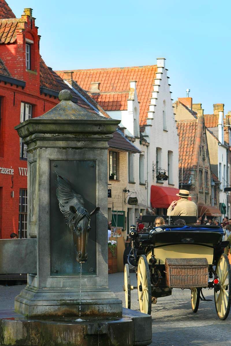 Horse Head Drinking Fountain in Bruges