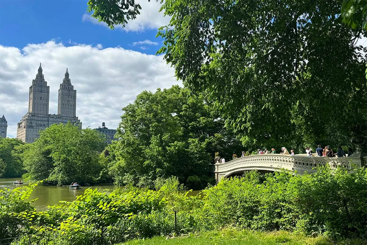 Central Park iconic places to see - Bow Bridge and The Lake