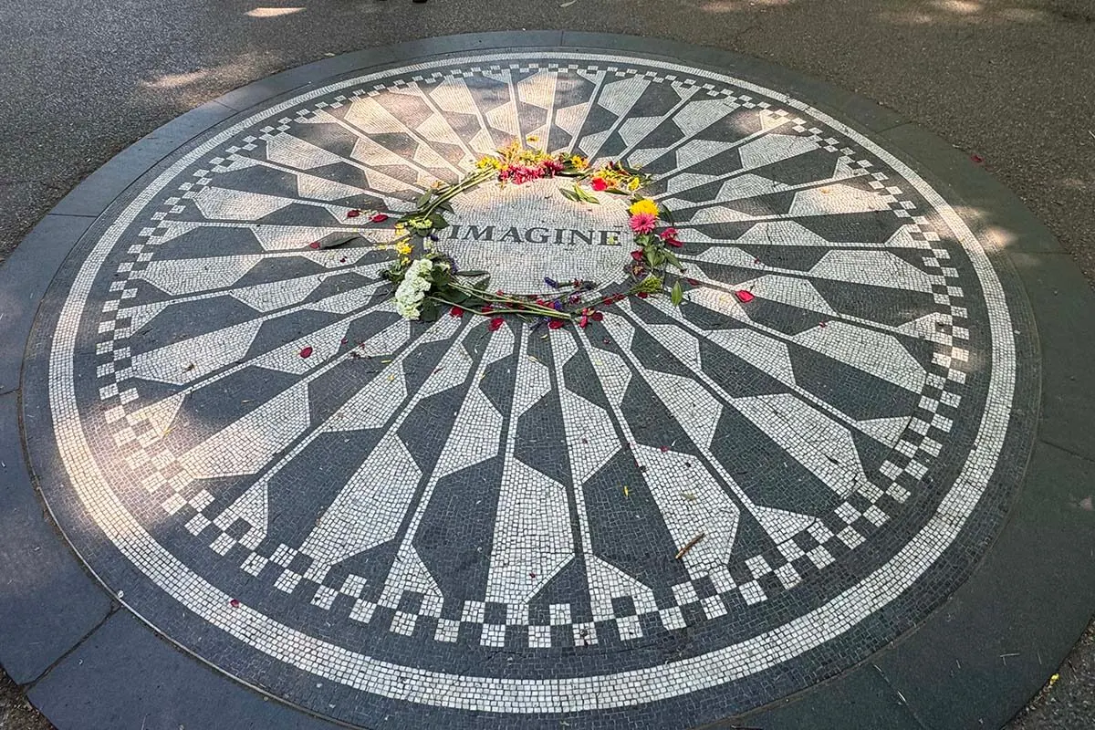 Imagine Mosaic at Strawberry Fields in Central Park NYC