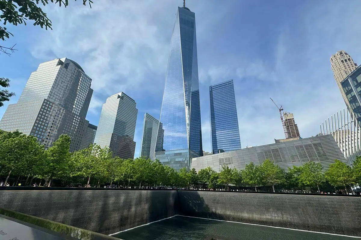 World Trade Center and 9-11 Memorial Pools in New York