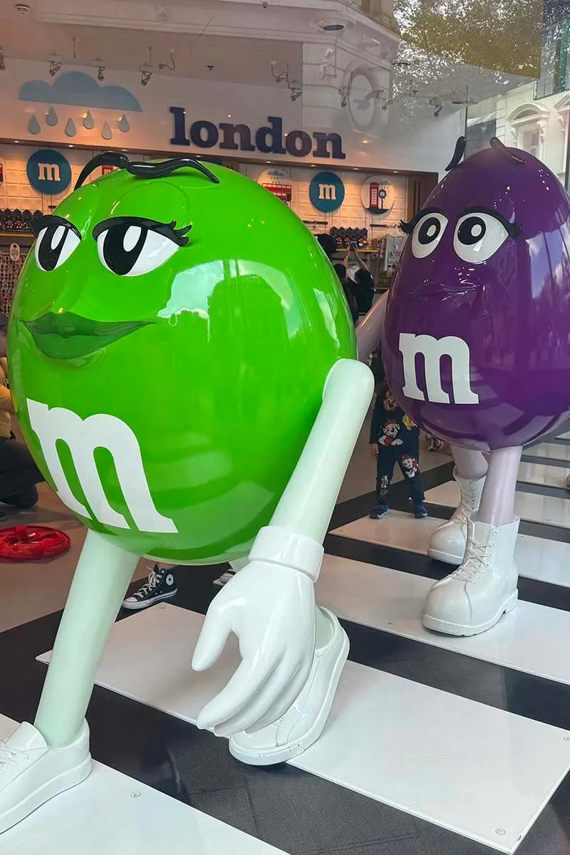 m&ms world store in London - places to visit for families