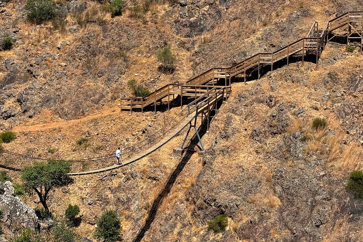 Barranco do Demo Boardwalk and suspension bridge near Monchique in Algarve