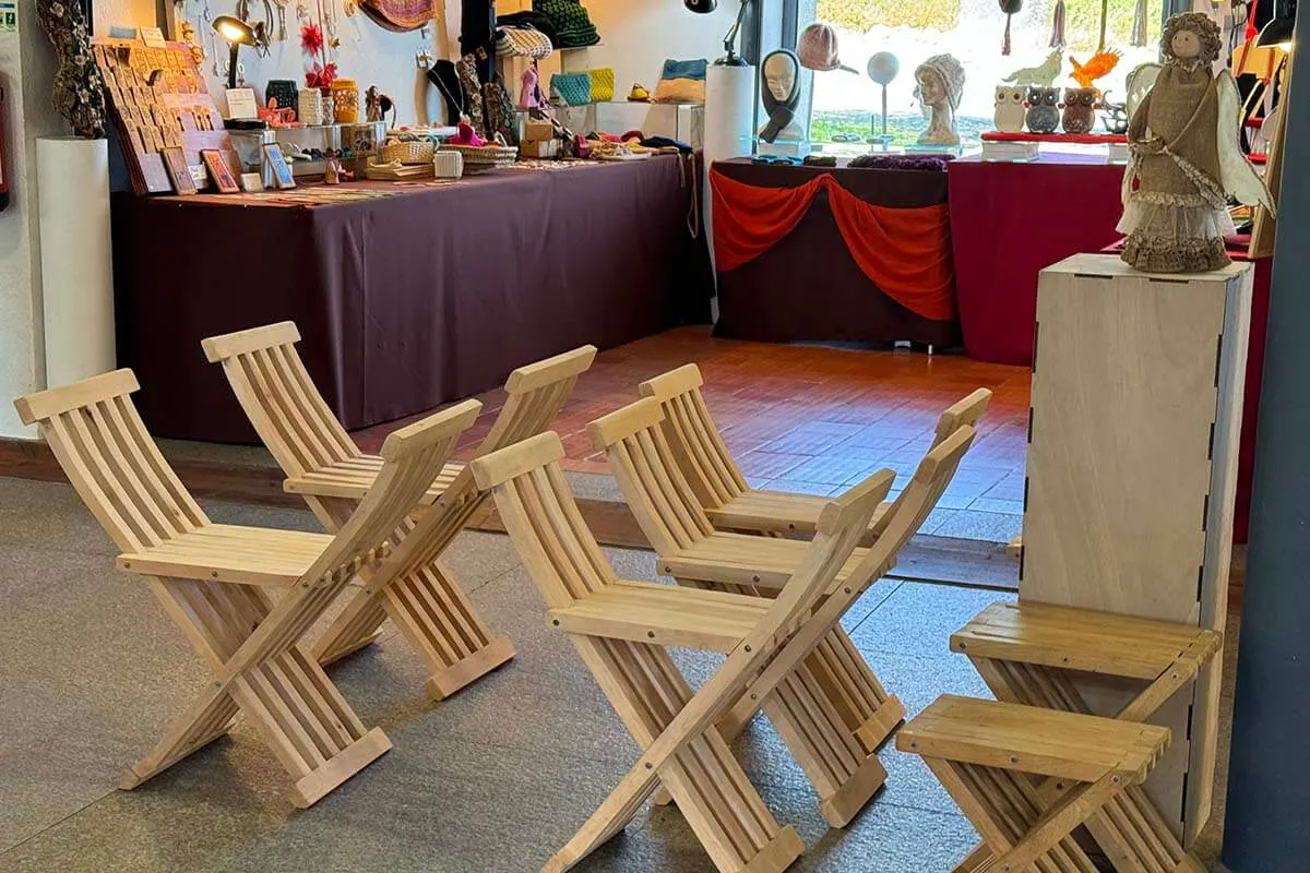 Monchique chairs - traditional wooden scissor chairs for sale in Monchique Portugal