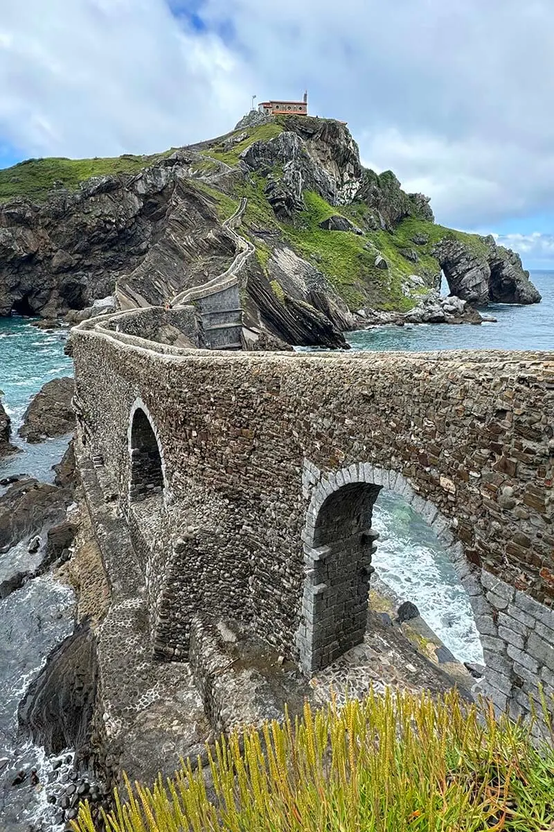 San Juan of Gaztelugatxe and stone bridge leading to the island