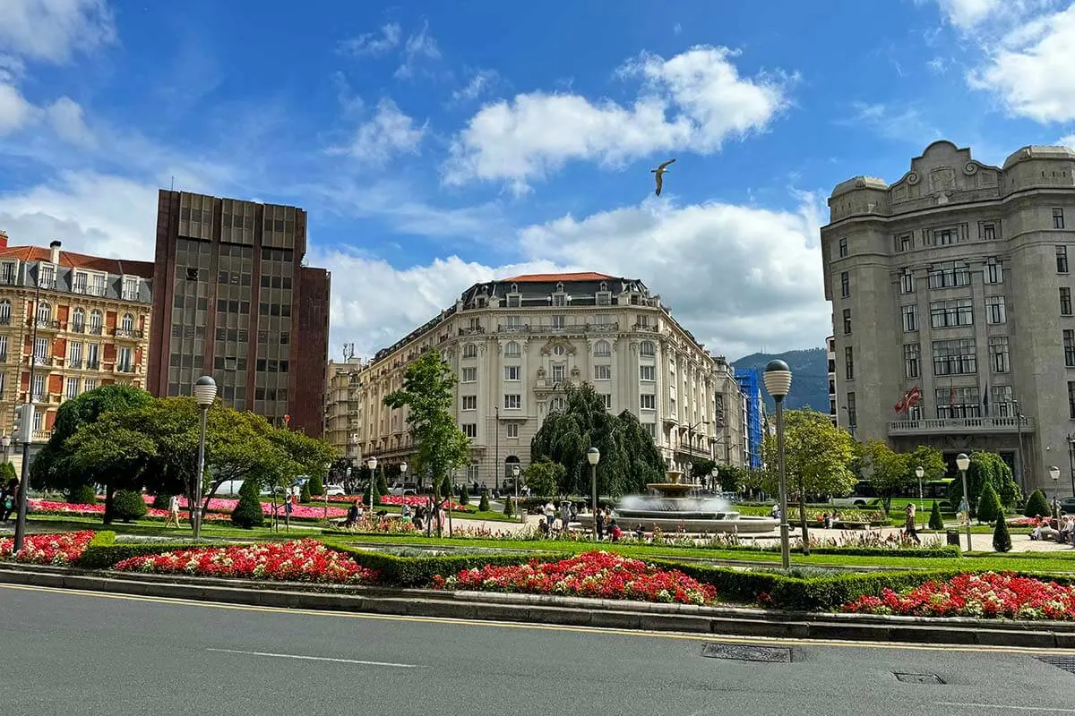 Federico Moyua Square and Gran Via in Bilbao