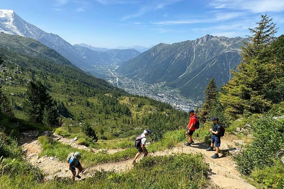 Chamonix Mont Blanc Valley view from Grand Balcon Nord trail