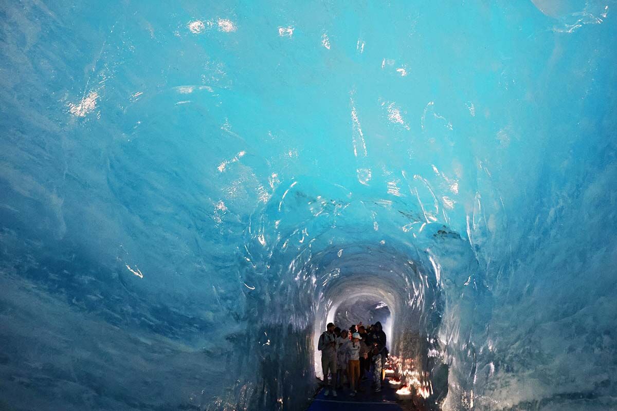 Glacier Ice Cave at Mer de Glace in Chamonix France