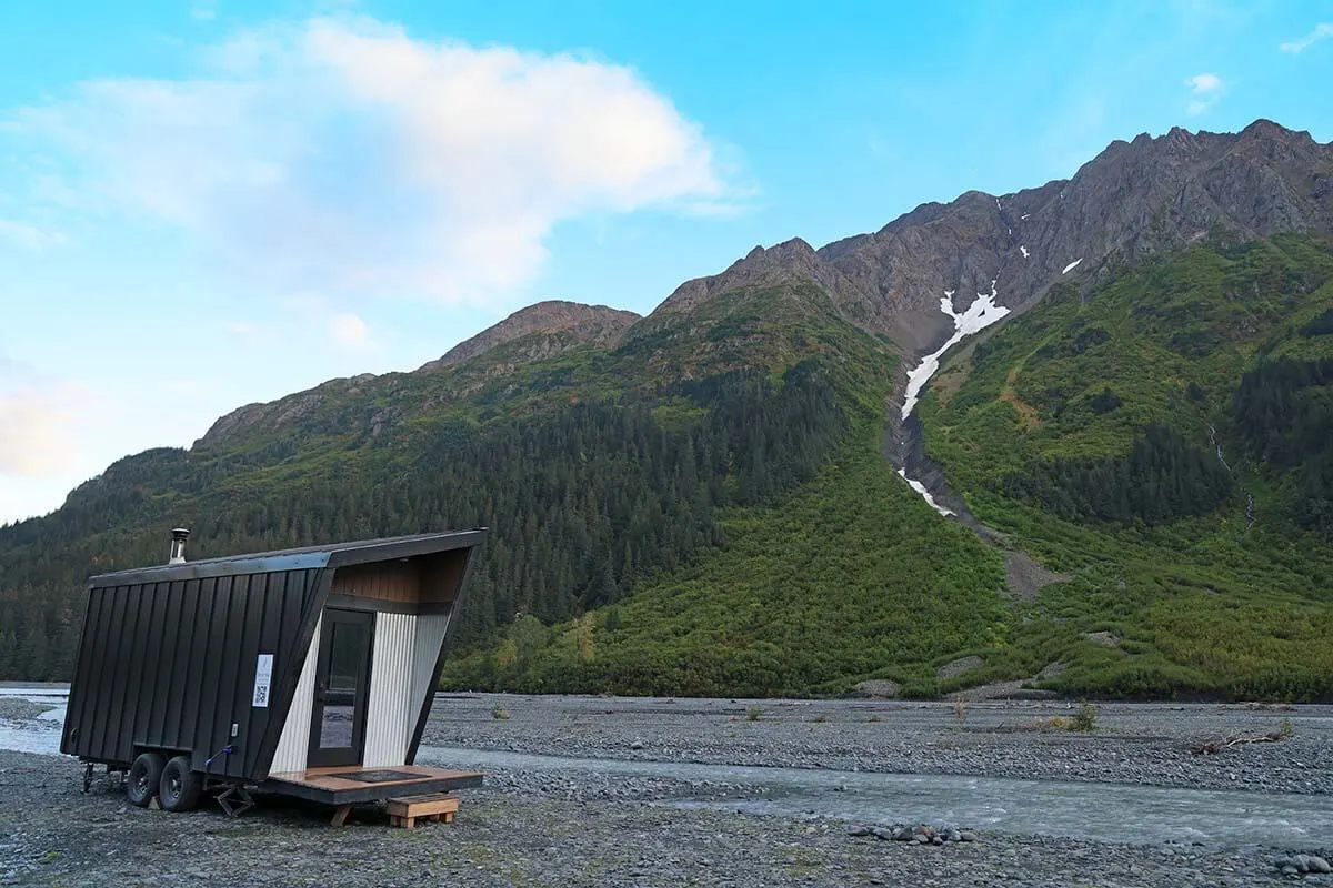 A mobile sauna near Resurrection River in Seward Alaska