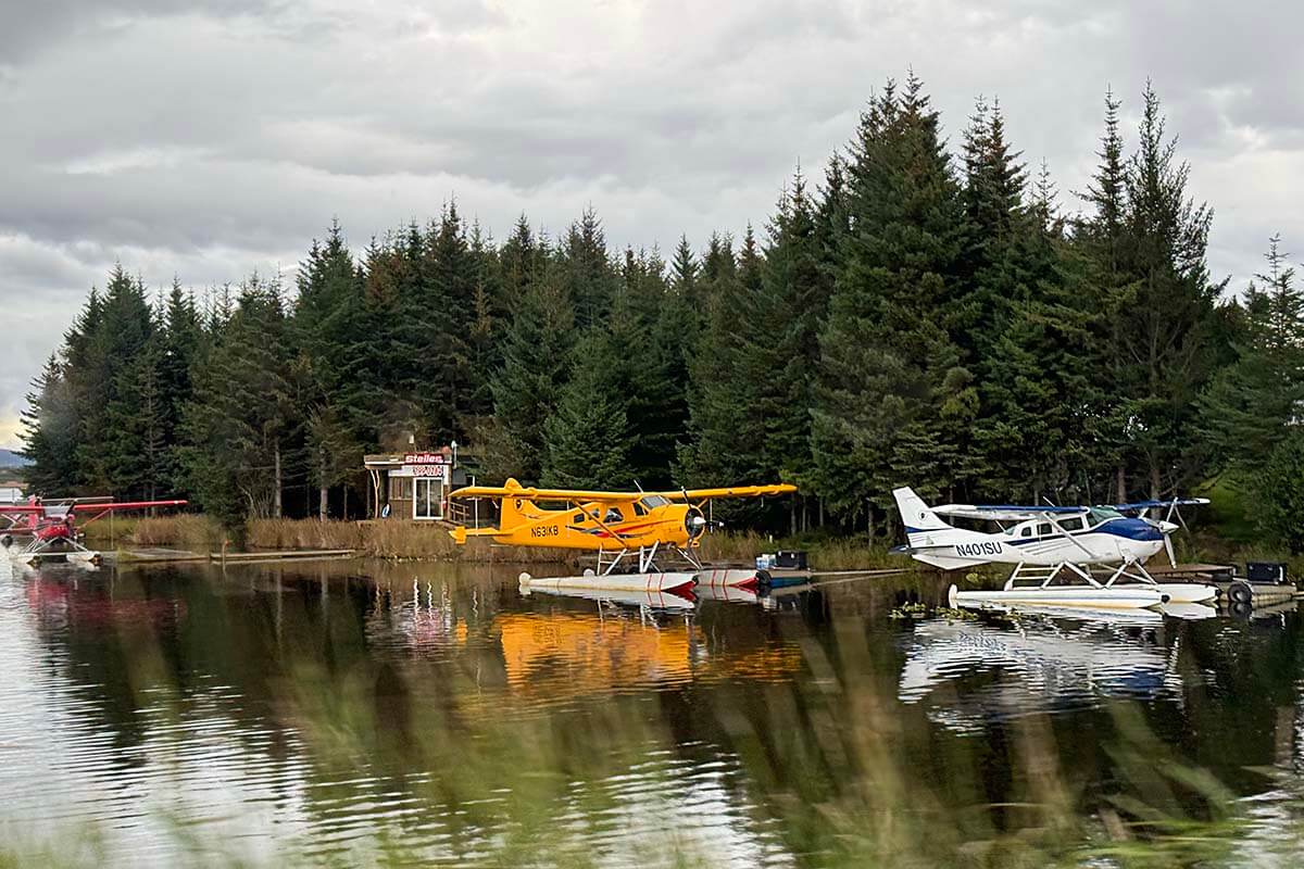 Floatplanes on Beluga Lake in Homer Alaska