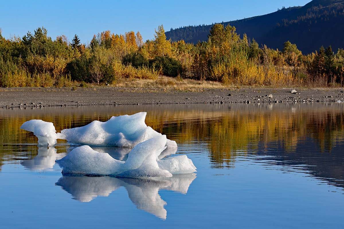 Icebergs on Grewingk Glacier Lake, Homer Alaska