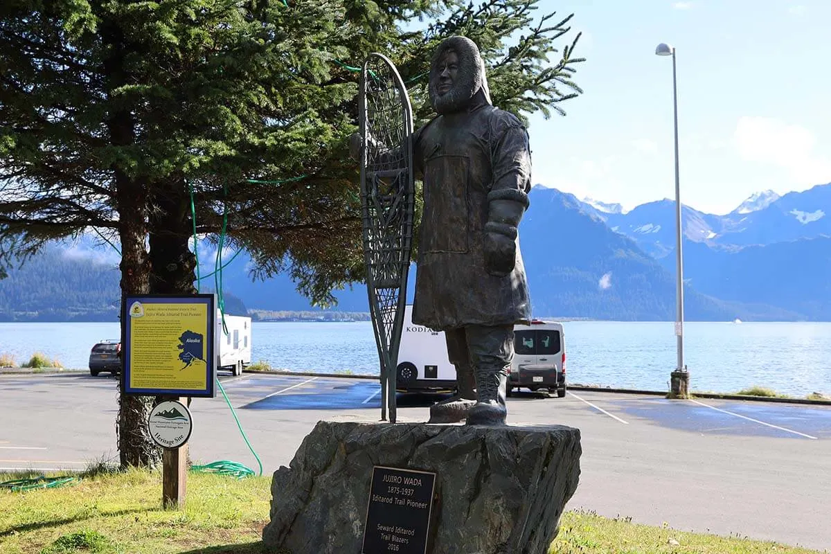 Jujiro Wada statue at Seward waterfront