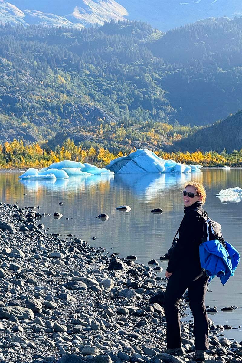 Jurga at Grewingk Glacier Lake in Kachemak Bay State Park, Homer Alaska