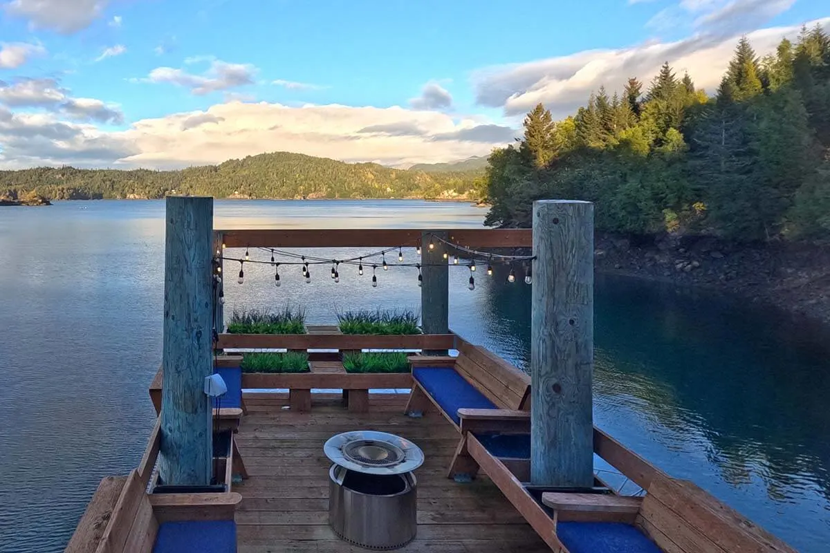 Overwater deck at Bear Cove Retreat on Kachemak Bay Alaska