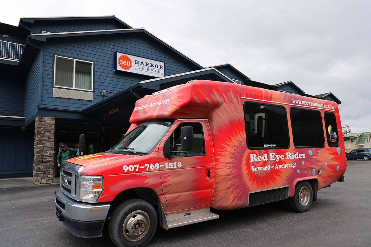 Red Eye Rides shuttle service in Seward Alaska