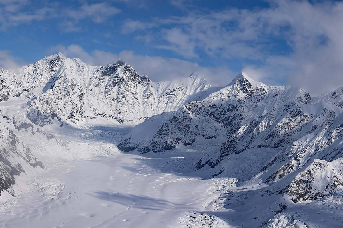 Alaska Range aerial view from Denali scenic flight tour