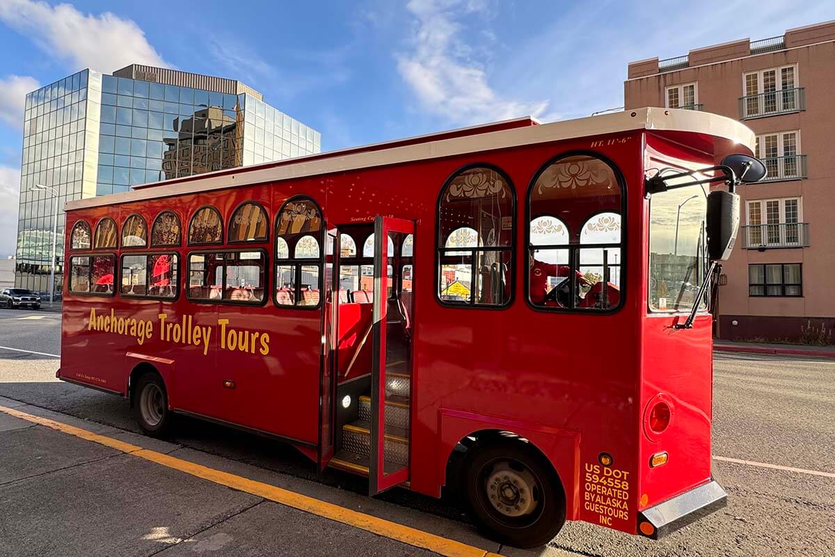 Anchorage Trolley Tours - red trolley