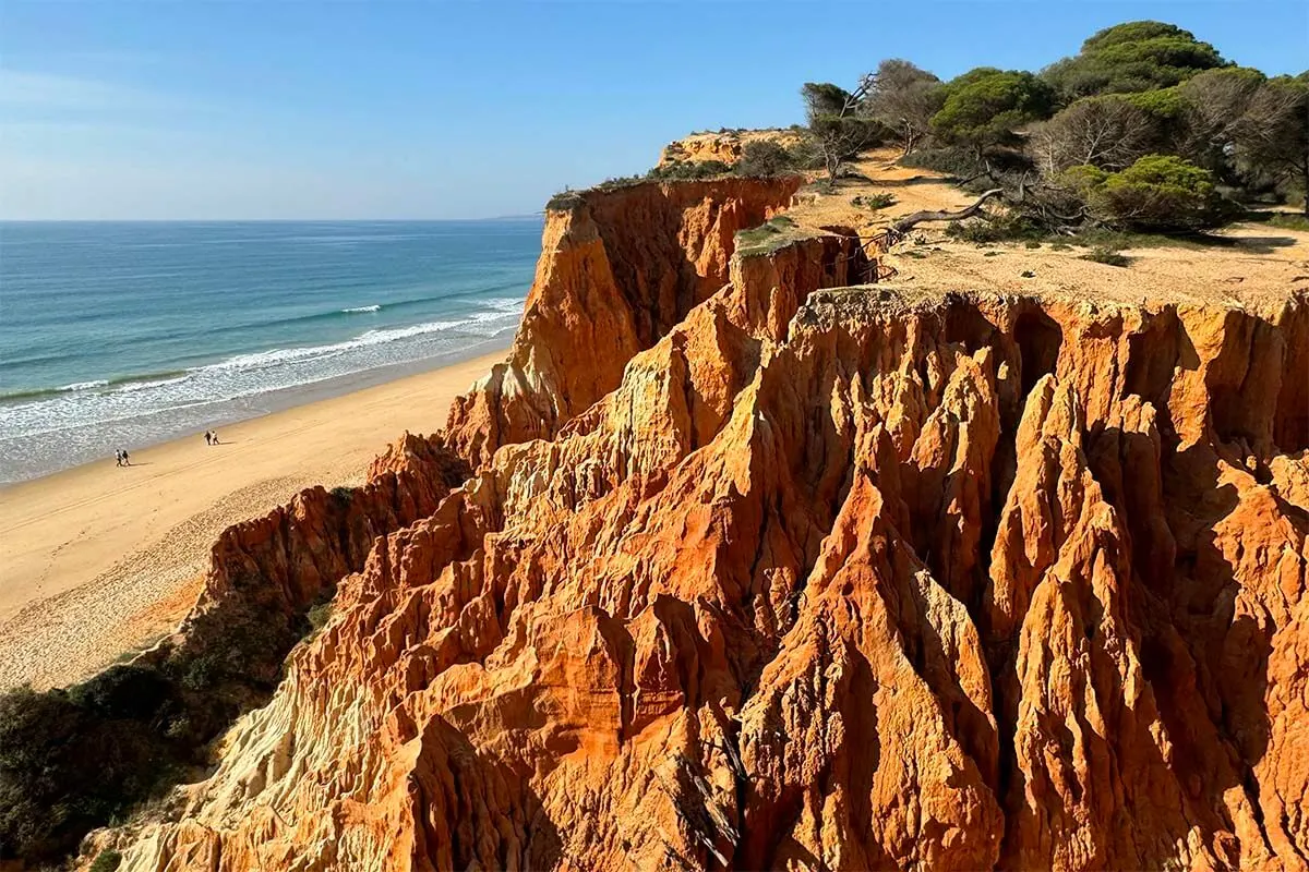 Clifftop walk of Falesia Beach in Algarve