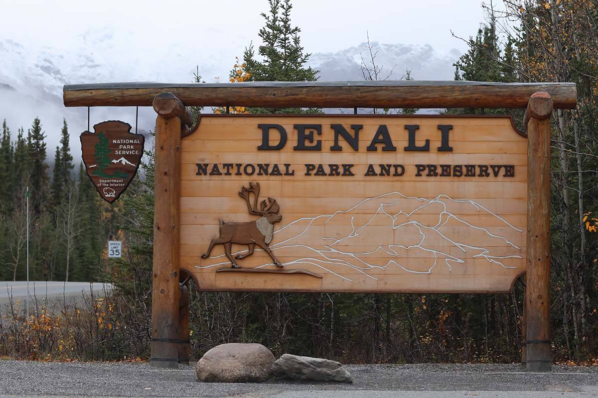 Denali National Park sign - Alaska road trip