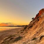 Falésia Beach in Algarve Portugal at sunset