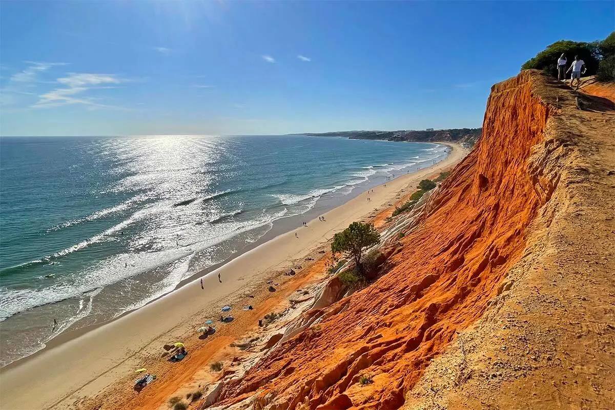 Falesia Beach view from the top of the cliffs