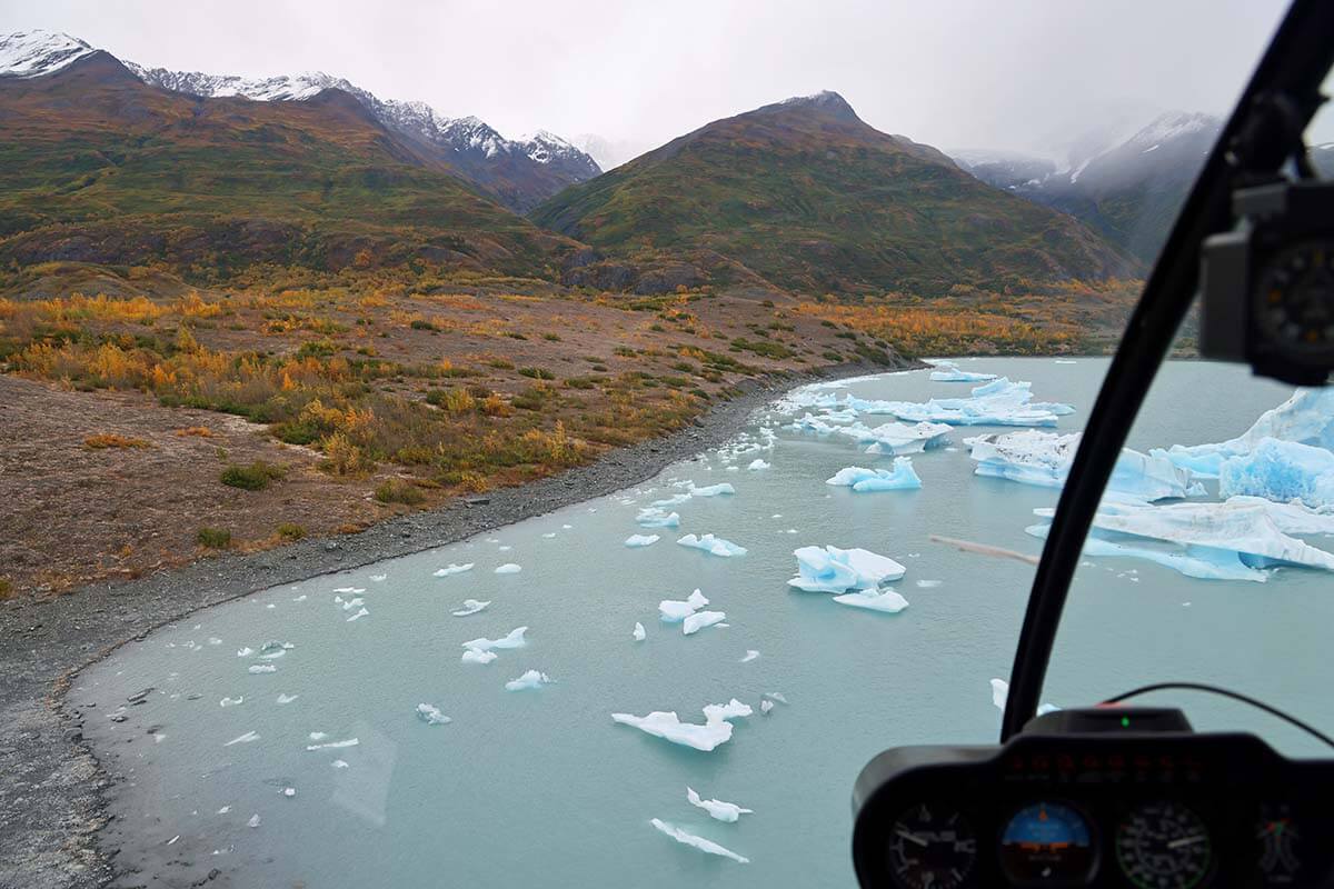 Inner Lake George glacier lake - Knik Glacier helicopter tour in Alaska