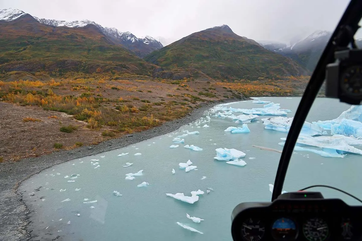 Inner Lake George glacier lake - Knik Glacier helicopter tour in Alaska