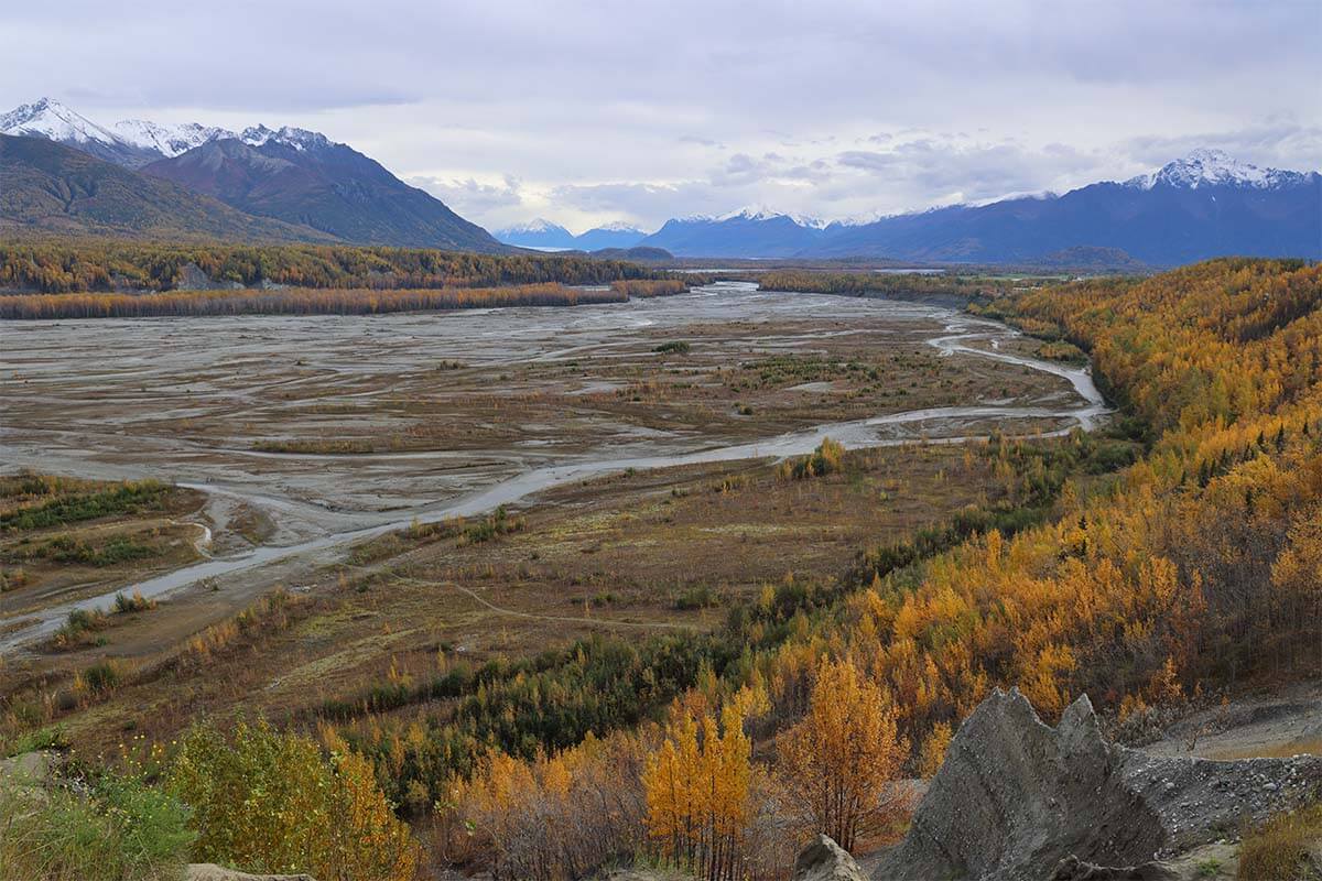 Matanuska River Scenic Overlook in Palmer Alaska